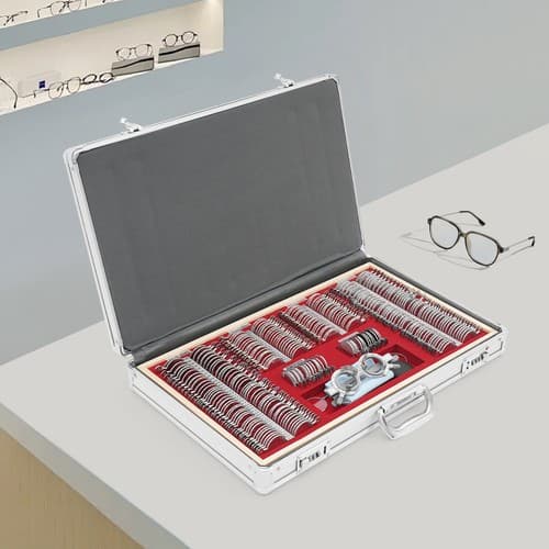 266x Optical Trial Lens Set Optometry Kit Metal Rim Ophthalmic Lenses Aluminum