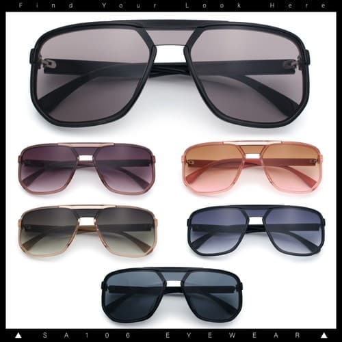 SA106 Oversized Square Sunglasses for Women UV400 Protection Lightweight Fashion