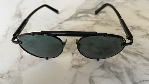 Salvatore Ferragamo Sunglasses SF197S 001 52-17 140 #3 Green Lenses Metal Black