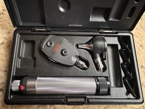 Heine Kappa 100 Otoscope Ophthalmoscope Set w/ Case Untested Handle Not Working