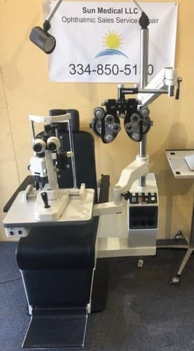 Marco combo ophthalmic instrument chair and stand with slit lamp and phoropter