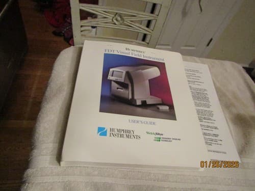 Welch Allyn Humphrey FDT Visual Field Instrument Users Guide Owner’s Manual 1997